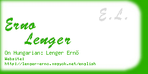 erno lenger business card