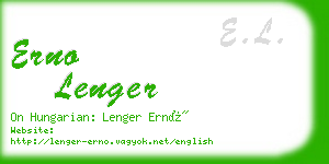 erno lenger business card